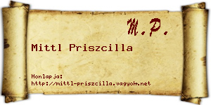 Mittl Priszcilla névjegykártya